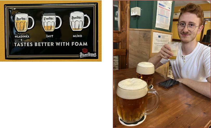 Obsah obrázku nápoj, text, osoba, alkoholický nápoj.